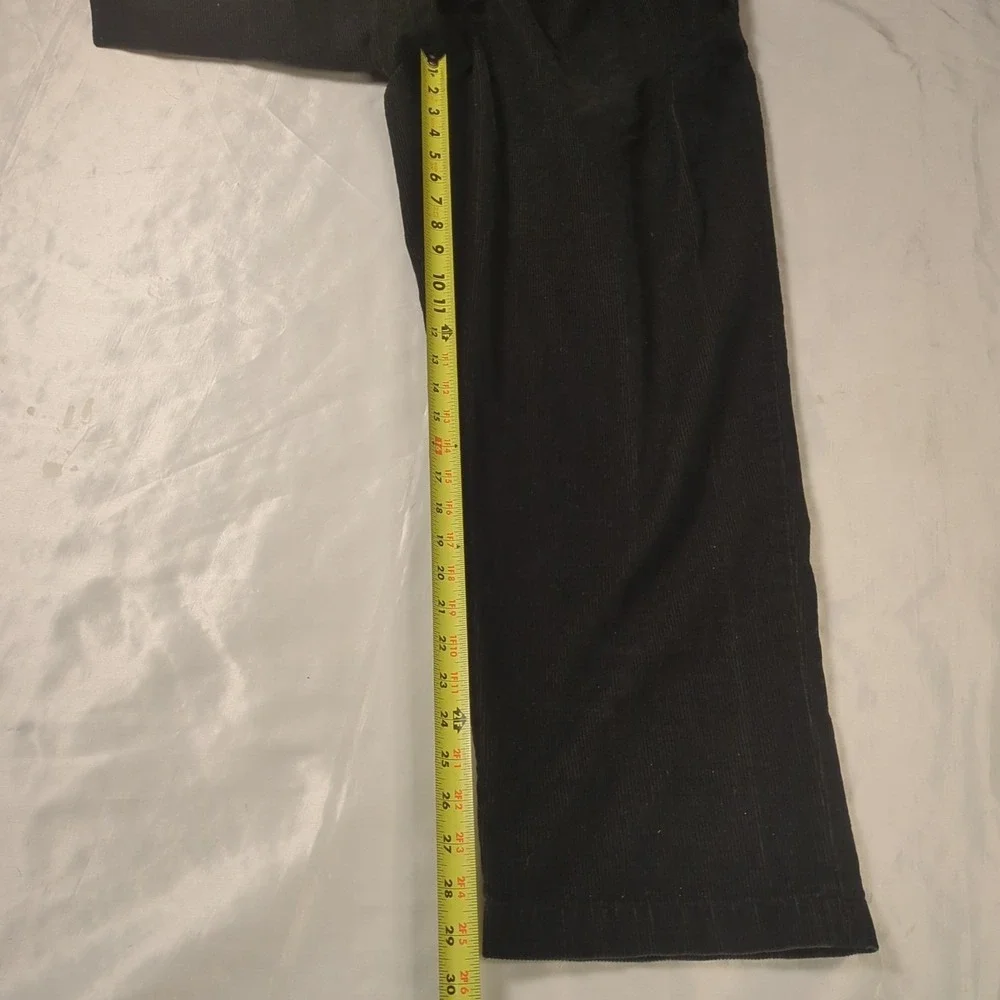 Vintage Eddie Bauer Black Corduroy‎ Pants Size 36x30 Mens Relaxed Fit Nano-care